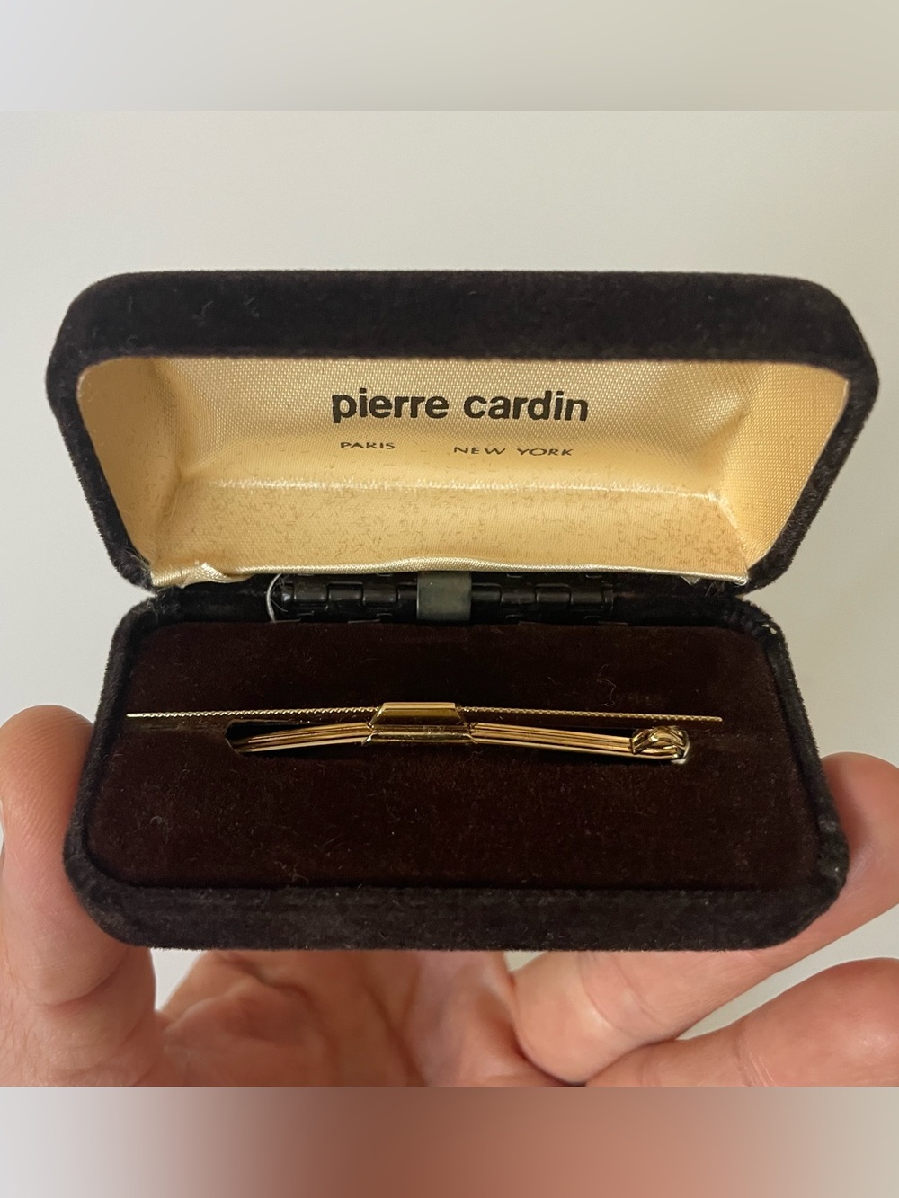 Vintage Pierre Cardin Tie Clip Bar with Velvet Case